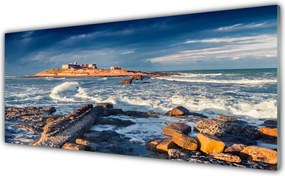 Dekor Szklany do Kuchni Szlifowane Kamienie Na Brzegu