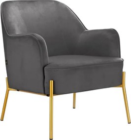 Szary aksamitny fotel Runa – Støraa