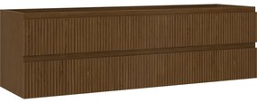 Mexen Rivel szafka łazienkowa podumywalkowa 160 cm, 2 szuflady, ryflowana , orzech - 91A20-16047-2-BFF86
