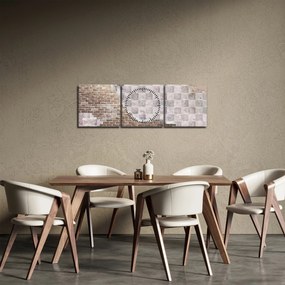 Obraz - Ceglana ściana (z zegarem) (90x30 cm)