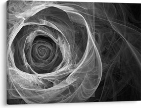 Obraz - Abstrakcyjna róża czarno-biała (70x50 cm)