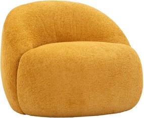 Musztardowy fotel z materiału bouclé Ginerva – Mauro Ferretti