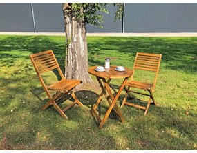 Zestaw mebli ogrodowych z litego drewna akacjowego dla 2 osób Ibarra – Garden Pleasure
