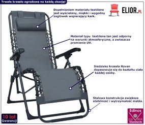 Szare składane krzesło tarasowe – Gursel