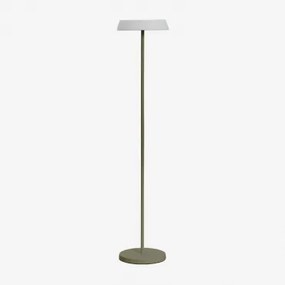 Bezprzewodowa Lampa Podłogowa Solarna Led Z Polietylenu I Żelaza Ulenia Intensywny Verde Olive - Sklum