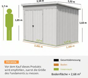 Outsunny Metalowy domek narzędziowy 2,68 m², zamykany schowek z 3 drzwiami, wentylacja, dach jednospadowy, rękawice | Aosom PL
