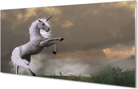 Panel Szklany Jednorożec na tle Górskich Szczytów
