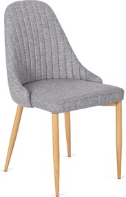 Krzesło Tapicerowane do Jadalni TORINO Szare Nowoczesne