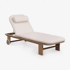 Leżak Rozkładany Z Drewna Akacjowego Uleno Jasny Akacjowy Brąz - Sklum