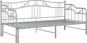 Szare rozkładane łóżko metalowe 90x200 cm N7-Z22