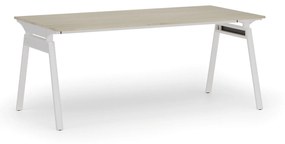 Biurko PRIMO SIGMA, 1800 x 900 mm, podstawa biała, dąb naturalny