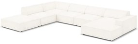 Beżowy narożnik (lewostronny) z materiału bouclé Jodie – Micadoni Home