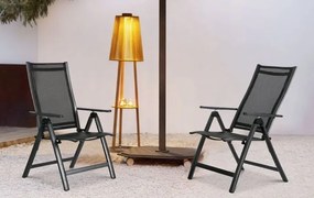 Zestaw 4 krzeseł ogrodowych składanych Napoli, czarny