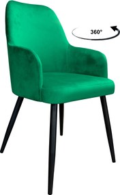 Krzesło WESTA tkanina Welur noga metalowa elegancki styl loftowy : Kolor nogi - Czarna stożek, Kolor tkaniny - VELVET - MG25, Typ siedziska - Siedzisko obrotowe 360°