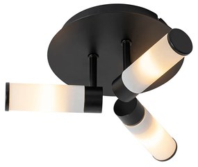 Zewnetrzna Nowoczesna lampa sufitowa do łazienki czarna 3-światłowa IP44 - Bath Nowoczesny Oswietlenie zewnetrzne