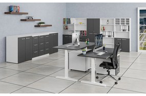 Szafa z szufladami na teczki zawieszkowe PRIMO WHITE, 1781 x 800 x 420 mm, biały/grafit