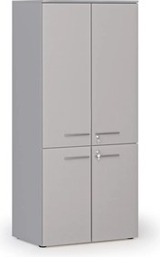 Szafa biurowa pół-drzwi PRIMO GRAY, 800 x 500 x 1781 mm, szary