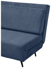 Niebieska sztruksowa rozkładana sofa 140 cm Mallory – Støraa