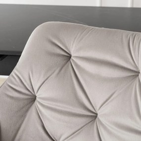 Krzesło Tapicerowane do Salonu MODESTO Szare Welurowe Nowoczesne Loft