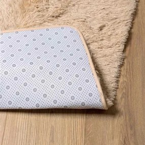 Beżowy dywan z długim włosiem 200x200 N1-W86