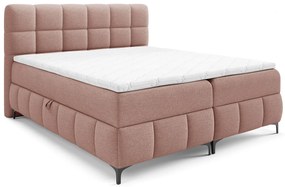 Jasnoróżowe łóżko tapicerowane z pojemnikiem 5 rozmiarów K5-P95