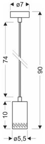 Czarna lampa wisząca z drewnianym kloszem ø 7 cm Tubo – Candellux Lighting