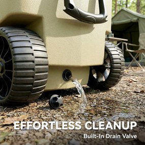 Outsunny Lodówka Turystyczna 70L Duża Pasywna Termobox do 72 Godz. Chłodzenia, z Izolacją PU Kółkami Zaworem Spustowym Uchwyt | Aosom PL