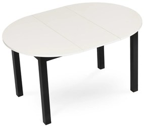 Stół Okrągły Rozkładany HARRY 102-142 cm Biały/Czarny Nowoczesny