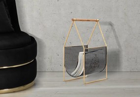 Gazetnik metalowy FASHION, z drewnianą rączką