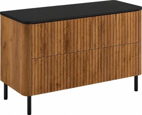 Szafka łazienkowa 100, Dąb craft, blat czarny, nogi czarne, 100,8 x 44,2 x 65 cm