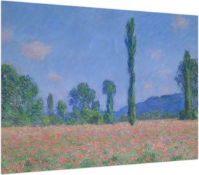 Obraz na szkle - Claude Monet, Poppy Field (Giverny), reprodukcje (70x50 cm)