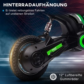 HOMCOM Motor elektryczny dla dzieci 24V z regulowaną prędkością światłami i muzyką czerwony | Aosom PL