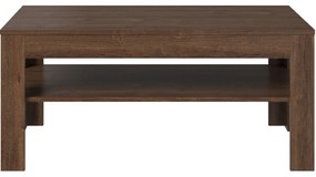 Ława z Półką Drewniana do Salonu MYTH 110 cm Dąb brązowy Loft
