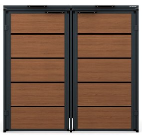 Zabudowa śmietnikowa 120L dwukomorowa, antracyt - orzech