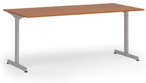 Biurko PRIMO BETA, 180x90 cm, szara podstawa, czereśnia