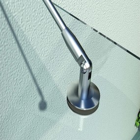 HOMCOM Nowoczesny Daszek nad Drzwi ze Szkła Hartowanego i Stali Nierdzewnej 200x90cm