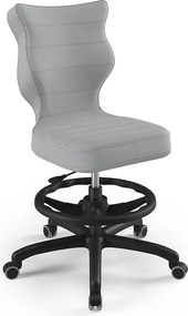 Obrotowe krzesło dla nastolatka Petit Black rozmiar 6 (159-188 cm) z podnóżkiem