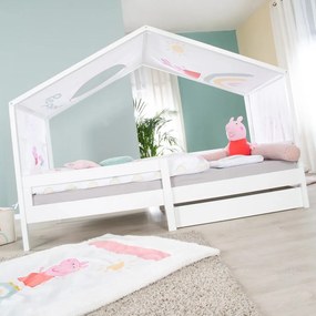 Białe łóżko dziecięce w kształcie domku 90x200 cm – Roba