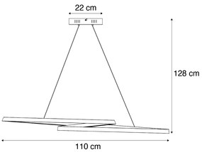 Skandynawska lampa wisząca beżowa 60 cm z możliwością 3-stopniowej regulacji ściemniania LED - CircuitSkandynawski Oswietlenie wewnetrzne