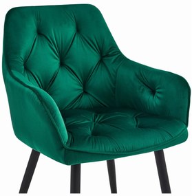 Krzesło jadalniane JORK VELVET, ciemnozielone