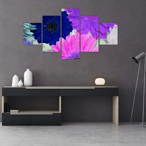 Obraz kolorowych kwiatów (125x70 cm)