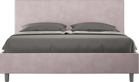 Łóżko wyposażone w stelaż z listwami tapicerowane 160x210 microfibra Kolor lawendy Adele