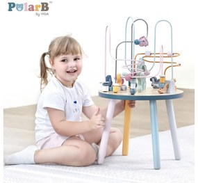 Viga polarb drewniany stolik edukacyjny manipulacyjny przeplatanka montessori