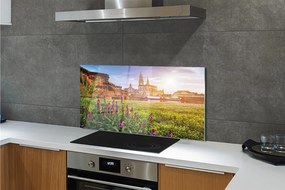 Panel szklany do Kuchni Wschód Słońca nad Niemiecką Rzeką