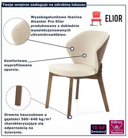 Nowoczesne beżowe krzesło drewniane - Defiks