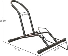 SPORTNOW Stojak rowerowy ze stali do parkowania rowerów stojak podłogowy do użytku wewnętrznego i zewnętrznego 59x41x38 cm Czarny | Aosom PL