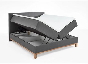 Ciemnoszare łóżko boxspring ze schowkiem 180x200 cm Catania − Meise Möbel