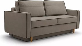 Kanapa Latina 3-osobowa z funkcją spania i pojemnikiem – welurowa sofa DL 190x152, styl skandynawski