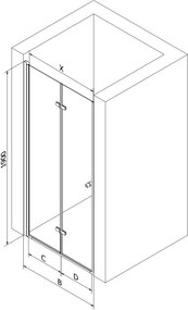 Mexen Lima drzwi prysznicowe składane 70 cm, transparent, chrom - 856-070-000-01-00