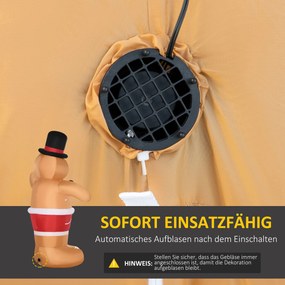 Outsunny Nadmuchiwane weihnachtsfiguren Nadmuchiwany ludzik piernikowy, 2 m, z dmuchawą, Wielokolorowy